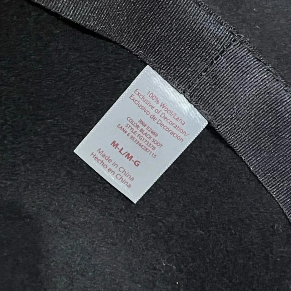 100% Wool Big Brim Hat Black - Picture 5 of 6